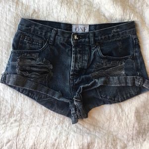 One Teaspoon Bandit Cutoff Denim Shorts - Size 24